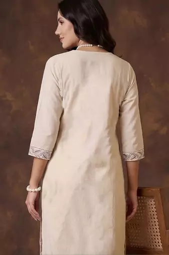 women ethnic motifs printed regular cotton kurta with palazzos