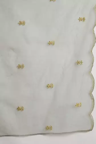 women ethnic motifs embroidered regular kurta with trousers & with dupatta