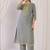 women ethnic motifs embroidered regular kurta with trousers & with dupatta
