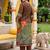 women ethnic motifs printed empire cotton kurta with trousers
