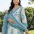 women floral printed panelled beads and stones cotton kurta with trousers & with dupatta