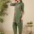 women printed regular cotton kurta with trousers