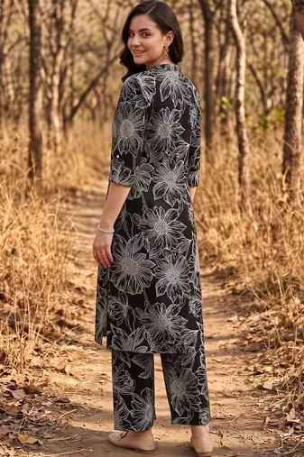 women floral printed regular kurta with palazzos