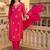 women ethnic motifs printed regular thread work kurta with trousers & with dupatta