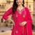 women ethnic motifs printed regular thread work kurta with trousers & with dupatta