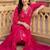 women ethnic motifs printed regular thread work kurta with trousers & with dupatta