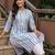 women printed regular cotton kurta with trousers