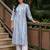 women printed regular cotton kurta with trousers