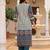women ethnic motifs printed regular cotton kurta with trousers & with dupatta