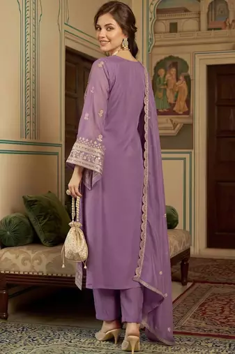 women ethnic motifs embroidered regular kurta with trousers & with dupatta
