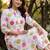 women printed regular cotton kurta with trousers