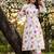 women printed regular cotton kurta with trousers