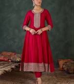 women ethnic motifs embroidered regular gotta patti kurta with trousers & with dupatta