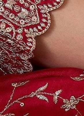 women ethnic motifs embroidered regular gotta patti kurta with trousers & with dupatta 3