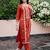 women ethnic motifs embroidered regular thread work kurta with trousers