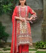 women ethnic motifs embroidered regular mirror work silk kurta with palazzos & with dupatta