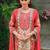 women ethnic motifs embroidered regular mirror work silk kurta with palazzos & with dupatta