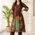 women ethnic motifs printed empire cotton kurta with trousers