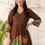 women ethnic motifs printed empire cotton kurta with trousers