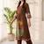 women ethnic motifs printed empire cotton kurta with trousers