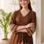women ethnic motifs printed empire cotton kurta with trousers