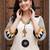 women printed regular cotton kurta with trousers & with dupatta