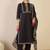 women ethnic motifs embroidered regular thread work cotton kurta with trousers & with dupatta