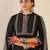 women ethnic motifs embroidered regular thread work cotton kurta with trousers & with dupatta