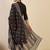 women ethnic motifs embroidered regular thread work cotton kurta with trousers & with dupatta