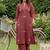 women ethnic motifs embroidered regular thread work cotton kurta with trousers