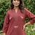 women ethnic motifs embroidered regular thread work cotton kurta with trousers