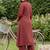 women ethnic motifs embroidered regular thread work cotton kurta with trousers