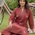 women ethnic motifs embroidered regular thread work cotton kurta with trousers