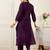 women ethnic motifs printed regular cotton kurta with trousers