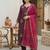 women ethnic motifs embroidered regular liva kurta with trousers & with dupatta