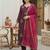 women ethnic motifs embroidered regular liva kurta with trousers & with dupatta