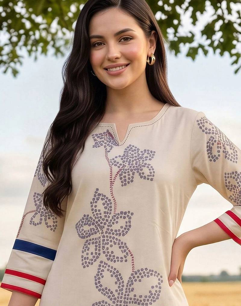 women floral printed regular kurta with trousers