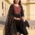 women ethnic motifs embroidered regular thread work kurta with trousers & with dupatta