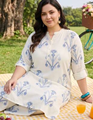 women ethnic motifs printed regular kurta with palazzos 5