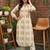 women ethnic motifs printed regular cotton kurta with trousers