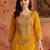 women ethnic motifs embroidered regular thread work kurta with trousers