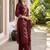 women ethnic motifs embroidered regular thread work cotton kurta with trousers & with dupatta
