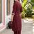 women ethnic motifs embroidered regular thread work cotton kurta with trousers & with dupatta
