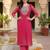 women printed regular sequinned kurta with trousers
