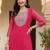 women printed regular sequinned kurta with trousers