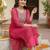 women printed regular sequinned kurta with trousers