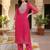 women printed regular sequinned kurta with trousers