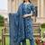 women paisley printed regular thread work cotton kurta with trousers & with dupatta
