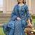 women paisley printed regular thread work cotton kurta with trousers & with dupatta