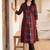 women printed empire cotton kurta with trousers